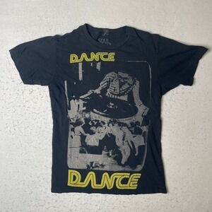 Soul Drifter "Dance" Graphic T Shirt Black DJ Turntable Party Tee Size S